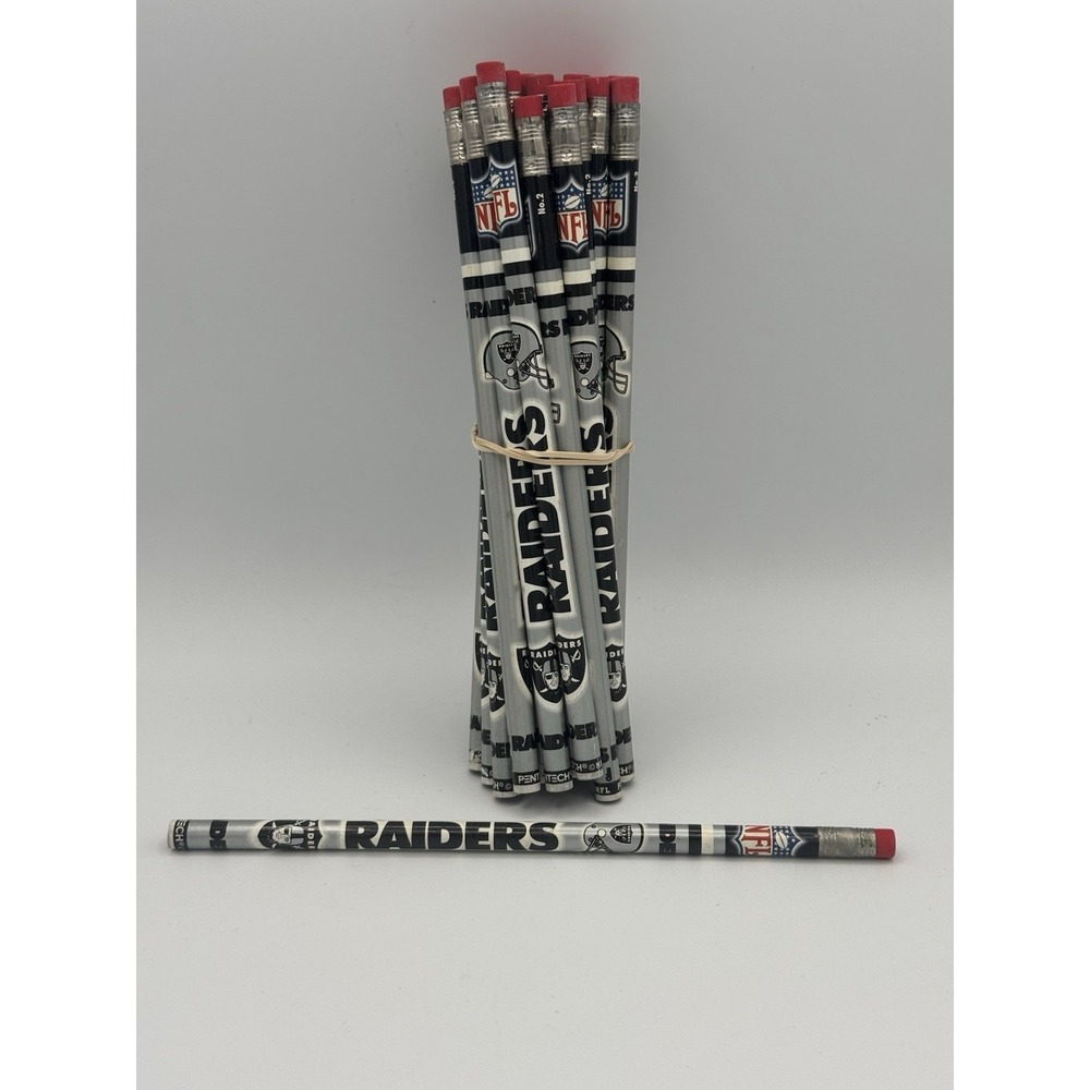 28 Vintage NFL Football Pencils Los Angeles Raiders‎ UnSharpened Pentech